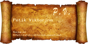 Petik Viktorina névjegykártya